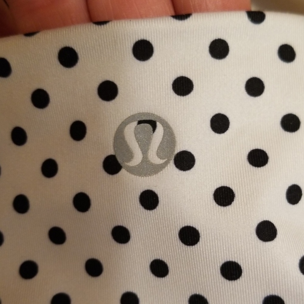 Athleta black polka dot racer back tank top M208 - Picture 3 of 7